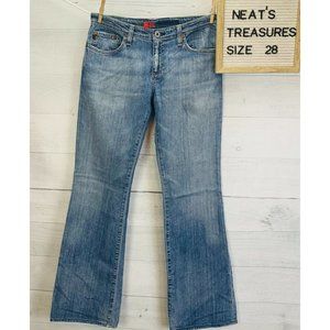 AG Adriano Goldshmied THE ANGEL Boot Cut Mid Rise Light Wash Denim Jeans Sz 28 R